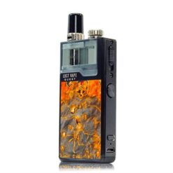 Lost Vape Kopen | zwart/oker steekhout Lost Vape Quest Orion Q Pod-apparaat volledige set 26TD475
