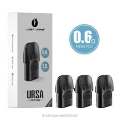 Lost Vape Netherlands | zwart 0,6ohm Lost Vape URSA vervangende peulen | 2,5 ml (3-pack) 26TD6
