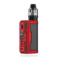 Lost Vape Prijs | mat rood/koolstofvezel Lost Vape Thelema Quest 200W-kit 26TD139