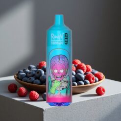 Blauwe Bes Framboos RandM Fumot Tornado 9000 Puffs 18 mL Vloeistof Mesh Coil vape wholesale Netherlands