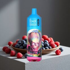 Blauwe Bes & Zure Framboos RandM Fumot Tornado 9000 Puffs 18 mL Mesh Coil vape wholesale Netherlands