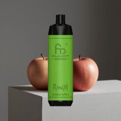 Dubbele Appel RandM Fumot Shisha 10000 Puffs Wegwerp Vape met 18ml Voorgevulde E-liquid en LED Indicatie vape wholesale Netherlands
